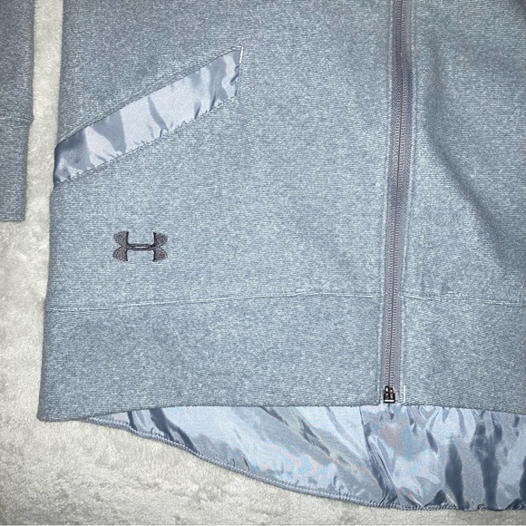 Under Armour Women s Gray Zip Up Cold Gear Loose Fitted Sweatshirt Size XS - Picture 6 of 11